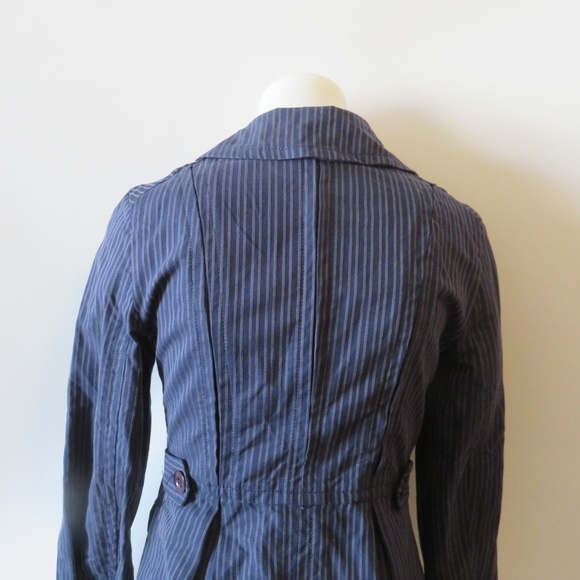 MARC JACOBS BLUE PINSTRIPE TWILL MILITARY JACKET 2 - Picture 5 of 8